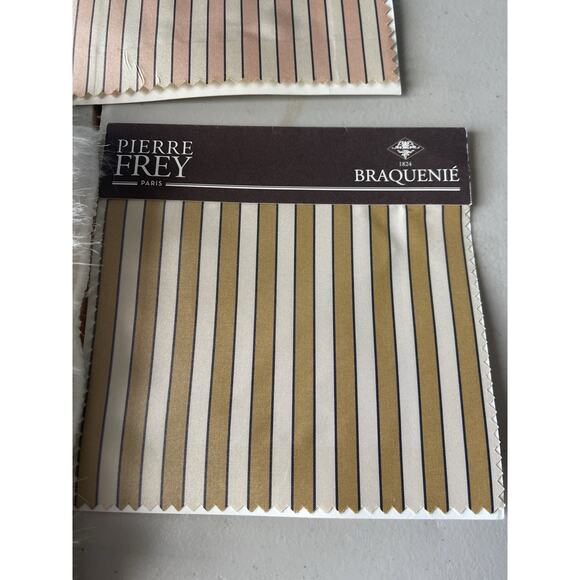 Pierre Frey Braquenié Silk Striped Fabric Lot + Faux Fur Sample Designer Bundle - Picture 2 of 3